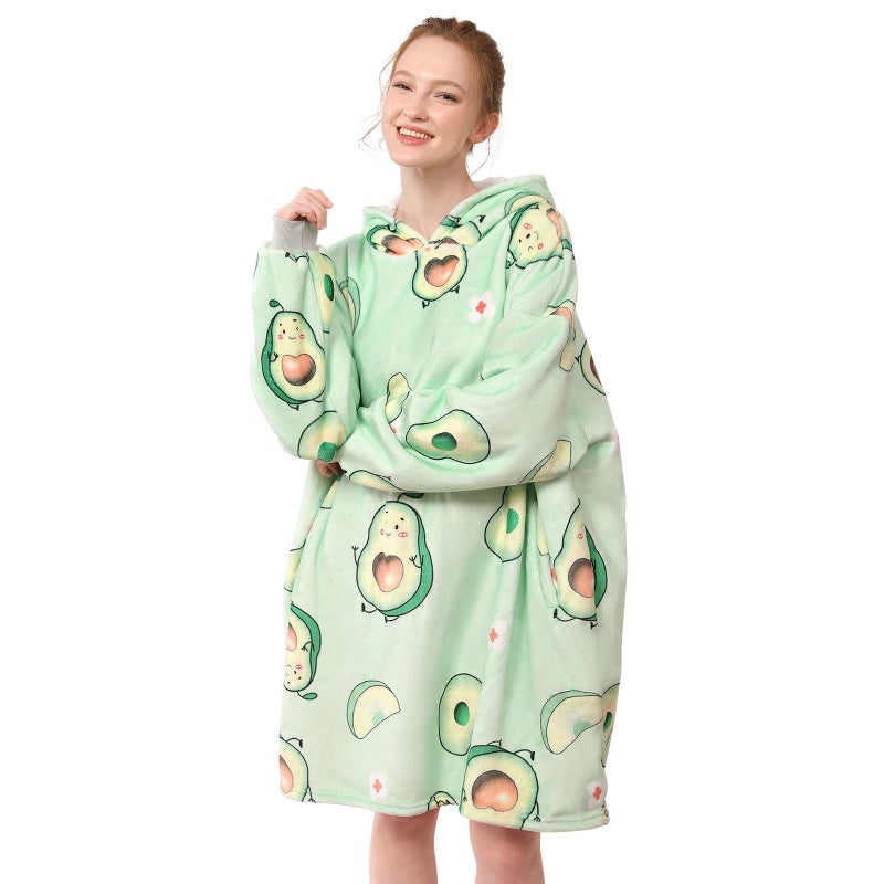 LetsFunny Blanket Hoodie,Oversized Wearable Sherpa Fleece Blanket Sweatshirt,Super Soft Warm Cozy with Giant Pocket,for Women Men Adults Teenagers Kids, One Size Fits All - Image 1