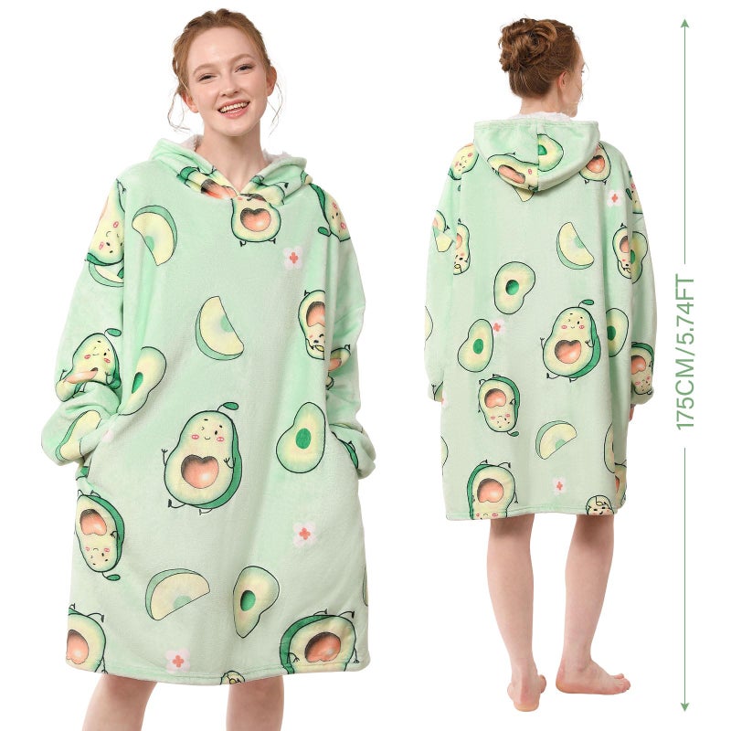 LetsFunny Blanket Hoodie,Oversized Wearable Sherpa Fleece Blanket Sweatshirt,Super Soft Warm Cozy with Giant Pocket,for Women Men Adults Teenagers Kids, One Size Fits All - Image 2
