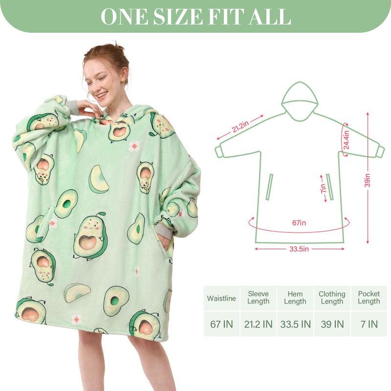 LetsFunny Blanket Hoodie,Oversized Wearable Sherpa Fleece Blanket Sweatshirt,Super Soft Warm Cozy with Giant Pocket,for Women Men Adults Teenagers Kids, One Size Fits All - Image 3
