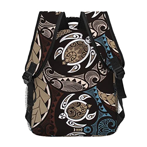 DZUAIKIT Hawaiian Honu Polynesian Sea Turtle Casual Travel Backpack Lightweight Computer Bag Hiking College Laptop Bag for Aldult - Image 3