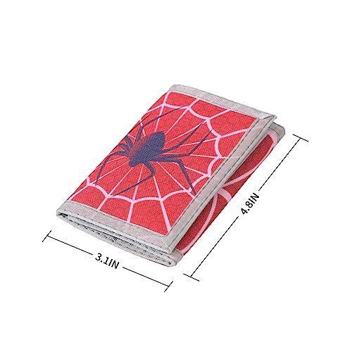 Leyeve wallet,Teen Wallet with Coin Pocket,Kids Wallets for Boys,RFID Trifold Canvas Outdoor Sports Wallet for Kids,Front Pocket Wallet with Magic Sticker-Spiders - Image 2