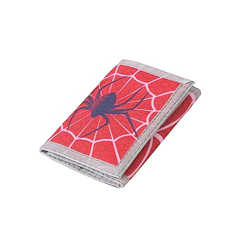 Leyeve wallet,Teen Wallet with Coin Pocket,Kids Wallets for Boys,RFID Trifold Canvas Outdoor Sports Wallet for Kids,Front Pocket Wallet with Magic Sticker-Spiders - Image 3