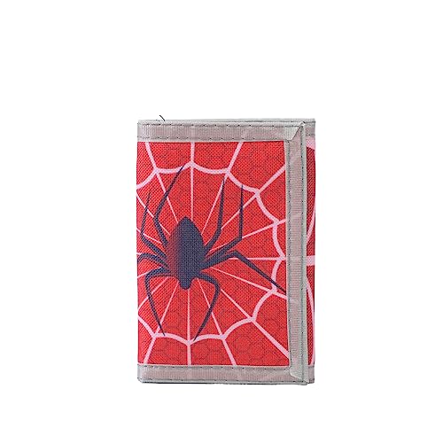 Leyeve wallet,Teen Wallet with Coin Pocket,Kids Wallets for Boys,RFID Trifold Canvas Outdoor Sports Wallet for Kids,Front Pocket Wallet with Magic Sticker-Spiders - Image 1