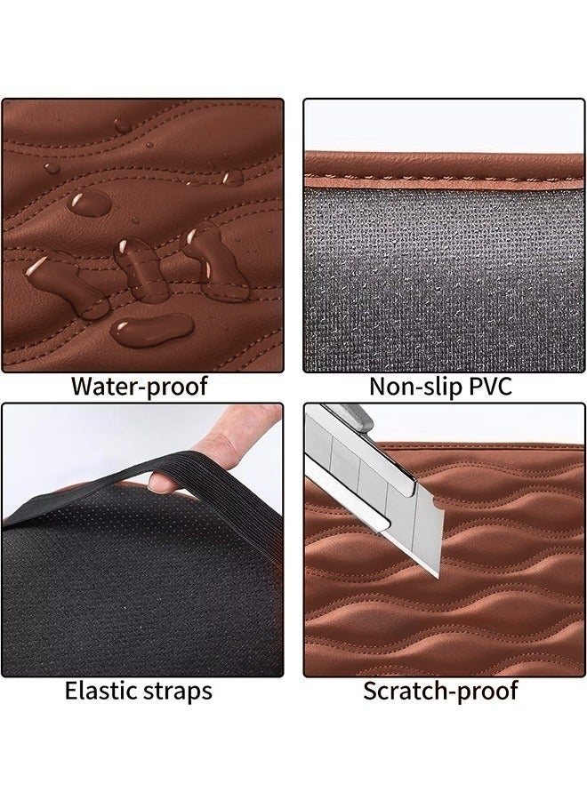 Universal Center Console Cover, Memory Foam Leather Waterproof Armrest Box Mat, Arm Rest Cushion for SUV Truck Vehicle (Brown) - Image 4