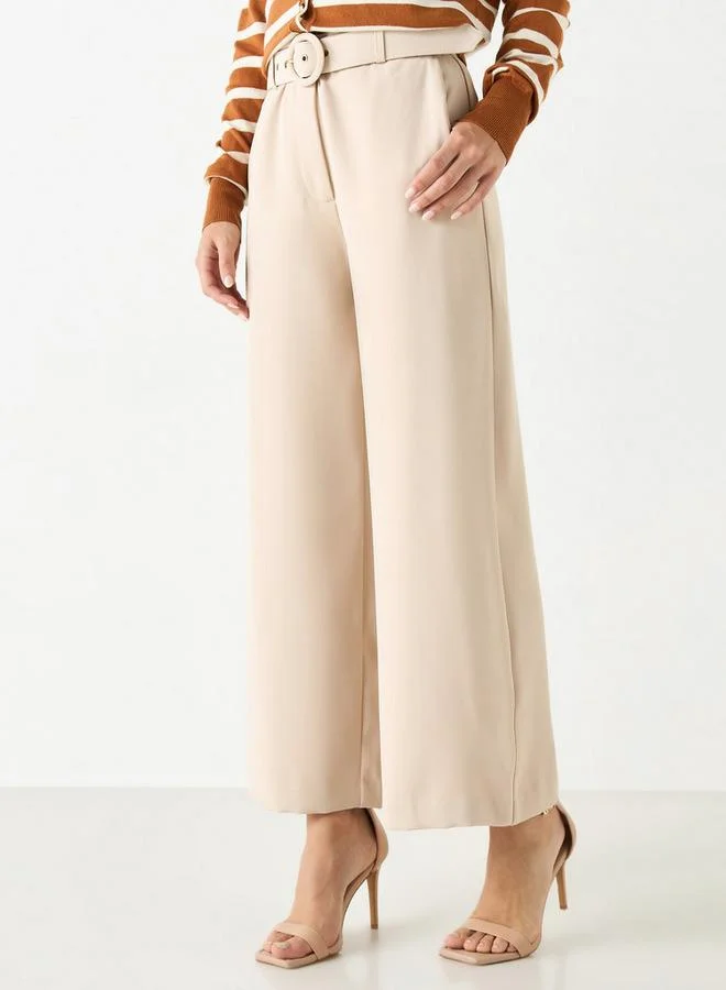 Iconic Iconic Solid Trousers with Belt