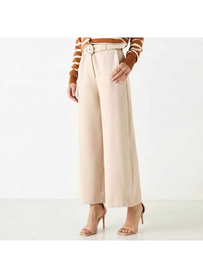 Iconic Iconic Solid Trousers with Belt  - Image 1