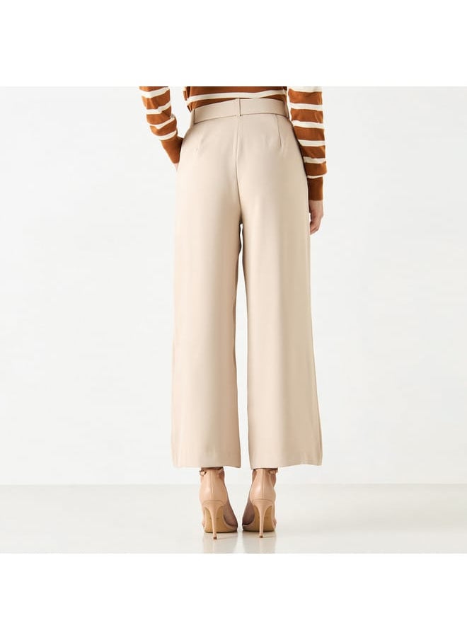 Iconic Iconic Solid Trousers with Belt  - Image 4