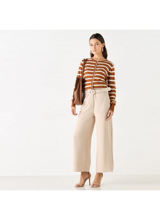 Iconic Iconic Solid Trousers with Belt  - Image 2