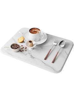 HOOKOR Stone Dish Drying Mat For Kitchen Counter,Multi-Home Use,Non-Slip,Heat Resistant, 40x30CM Quick Drying Stone Mat, Eco-Friendly Diatomaceous Earth Mat For Kitchen Bathroom  - Image 1