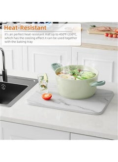HOOKOR Stone Dish Drying Mat For Kitchen Counter,Multi-Home Use,Non-Slip,Heat Resistant, 40x30CM Quick Drying Stone Mat, Eco-Friendly Diatomaceous Earth Mat For Kitchen Bathroom  - Image 4