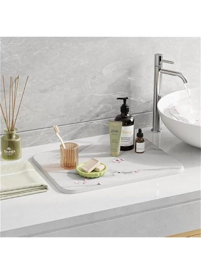 HOOKOR Stone Dish Drying Mat For Kitchen Counter,Multi-Home Use,Non-Slip,Heat Resistant, 40x30CM Quick Drying Stone Mat, Eco-Friendly Diatomaceous Earth Mat For Kitchen Bathroom - Image 5