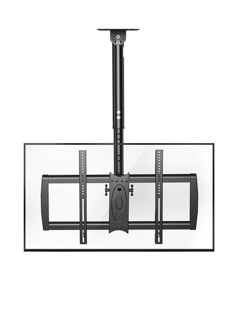 حامل تلفزيون سقف من شينلي يناسب معظم شاشات بلازما LCD LED مقاس 37-75 بوصة مع ماكس فيسا 600 × 400 ملم، تحميل حتى 50 كجم/110 باوند، قابل للدوران والإمالة بارتفاع قابل للتعديل MC61A - Image 1