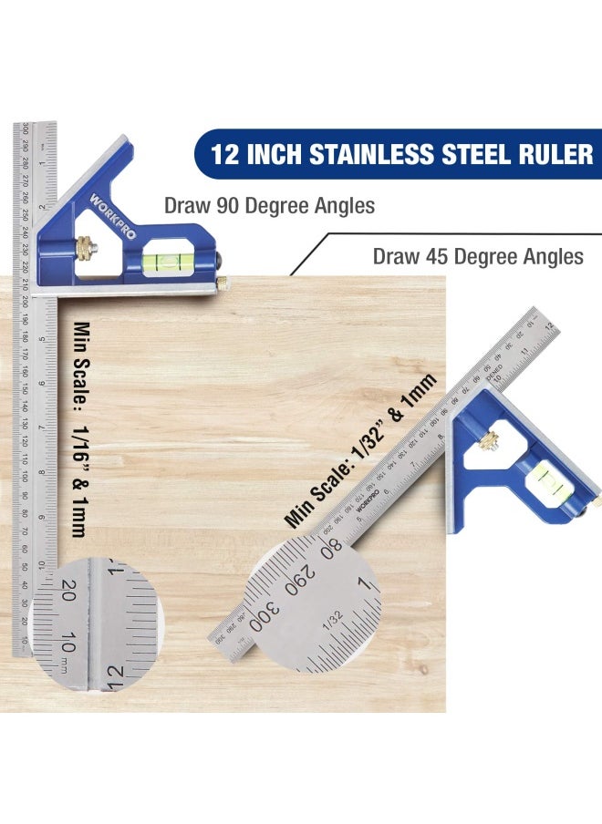 Rafter Square And Combination Square Tool Set 7 In. Aluminum Alloy Die-Casting Carpenter Square And 12 Inch Zinc-Alloy Die-Casting Square Ruler Combo Rafter Square Layout Tool - pzsku/ZFC6F268A49FE15FEAD07Z/45/_/1721308688/c3186e0f-20f4-4085-b7f4-39fdf8fec4df