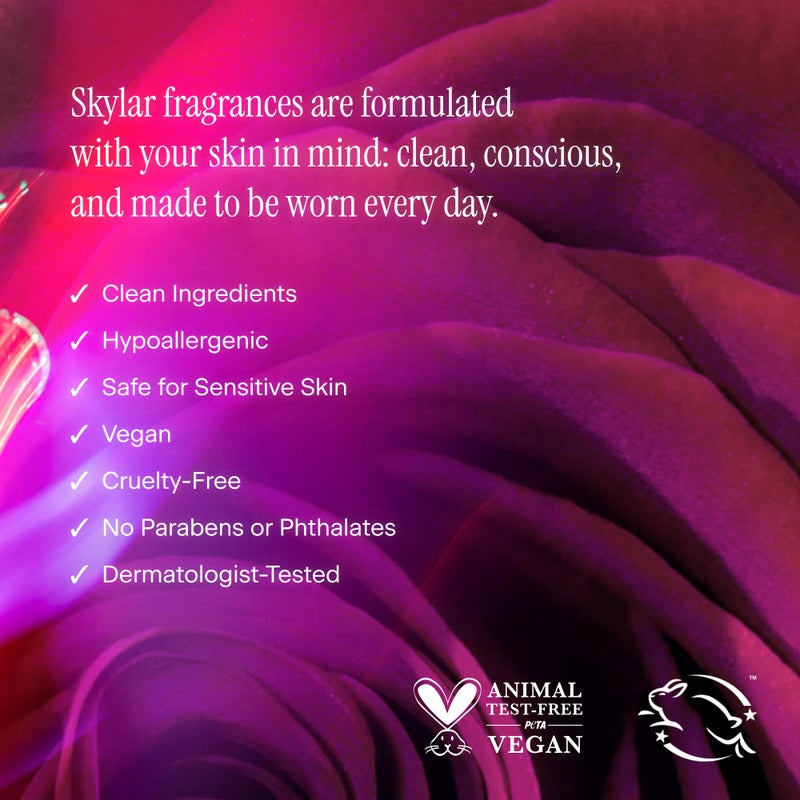 Skylar Urban Rose Eau de Parfum-Hypoallergenic & Clean Perfume for Women & Men, Vegan & Safe for Sensitive Skin-Spicy Floral Perfume with Notes of Pink Pepper, Amber & Rosewood 10mL /0.33 Fl oz - Image 5