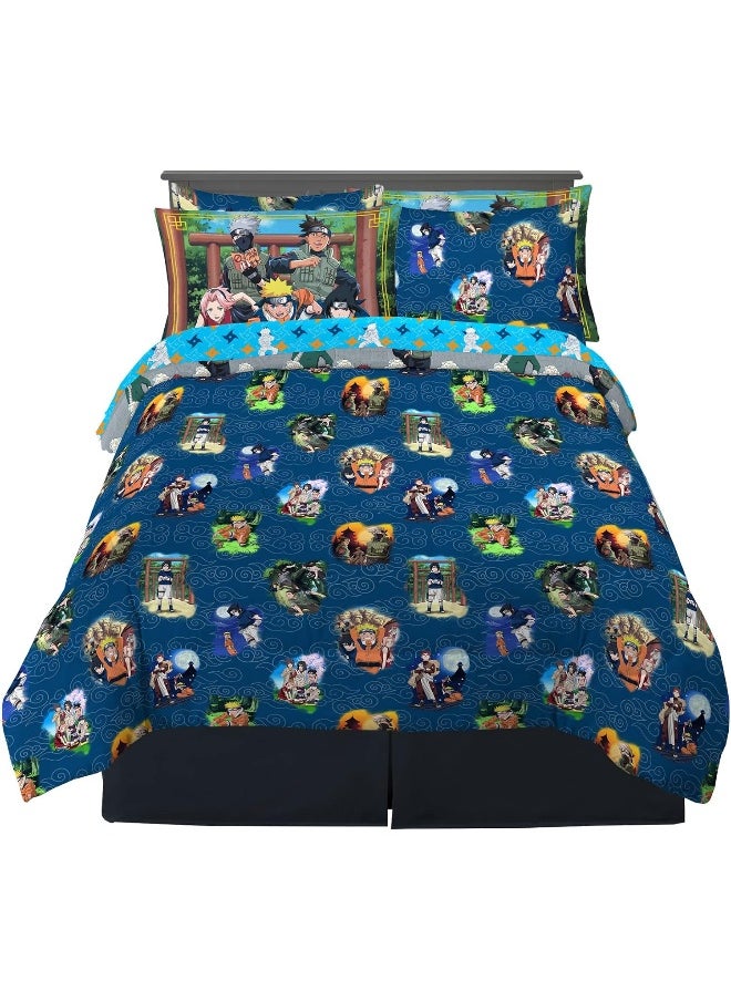 Franco - Franco Naruto Anime Bedding Super Soft Comforter and Sheet Set with Sham, 7 Piece Full Size - Image 1