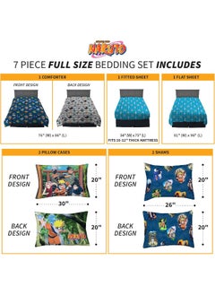 Franco Franco Naruto Anime Bedding Super Soft Comforter and Sheet Set with Sham, 7 Piece Full Size  - Image 4