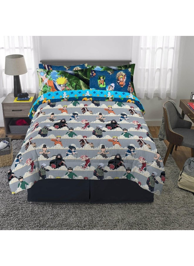 Franco - Franco Naruto Anime Bedding Super Soft Comforter and Sheet Set with Sham, 7 Piece Full Size - Image 1
