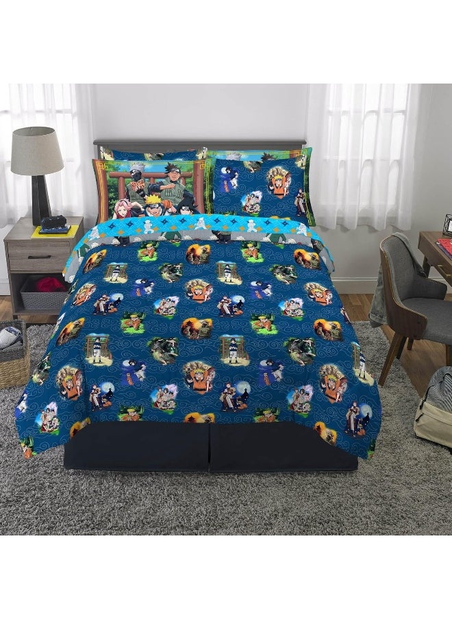 Franco - Franco Naruto Anime Bedding Super Soft Comforter and Sheet Set with Sham, 7 Piece Full Size - Image 1