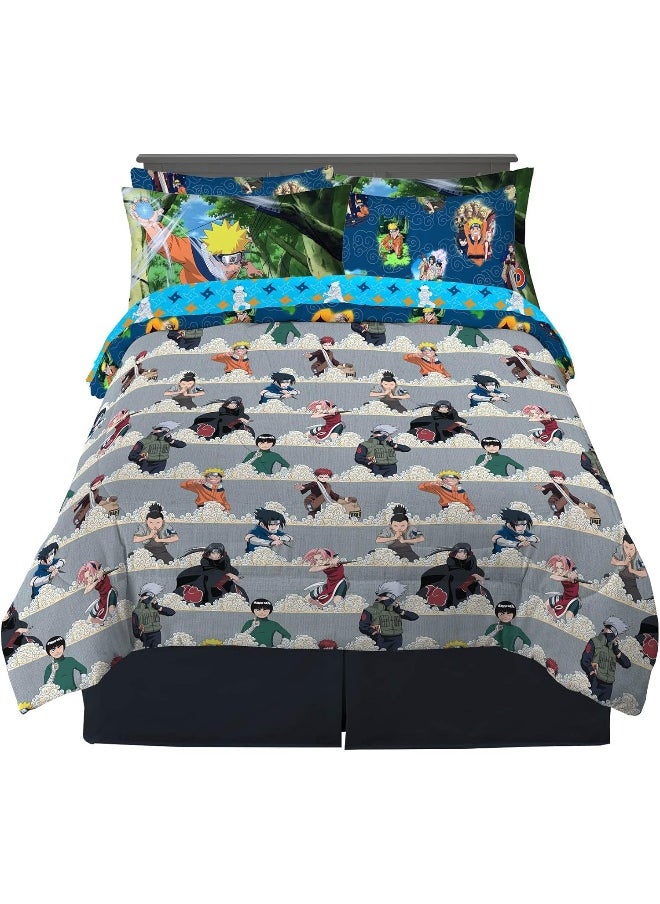Franco - Franco Naruto Anime Bedding Super Soft Comforter and Sheet Set with Sham, 7 Piece Full Size - Image 1