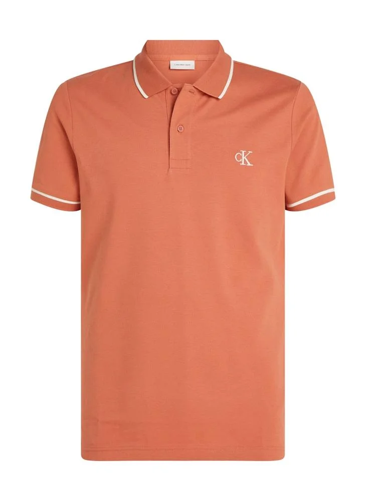 Calvin Klein Jeans Print Collared Neckline Polo Shirt