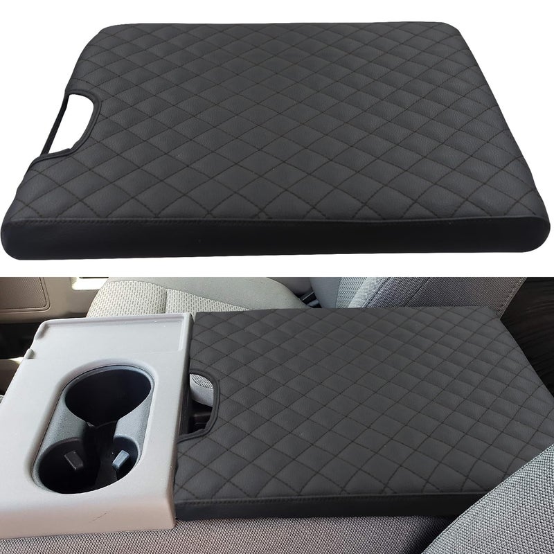 LOCOY Center Console Armrest Cover for Ford F150 Accessories 20152025 for F250 F350 F450 20172025 with 402040 Jump Seat Arm Rest Cushion Protection Interior Middle Console Cover Black Stitches