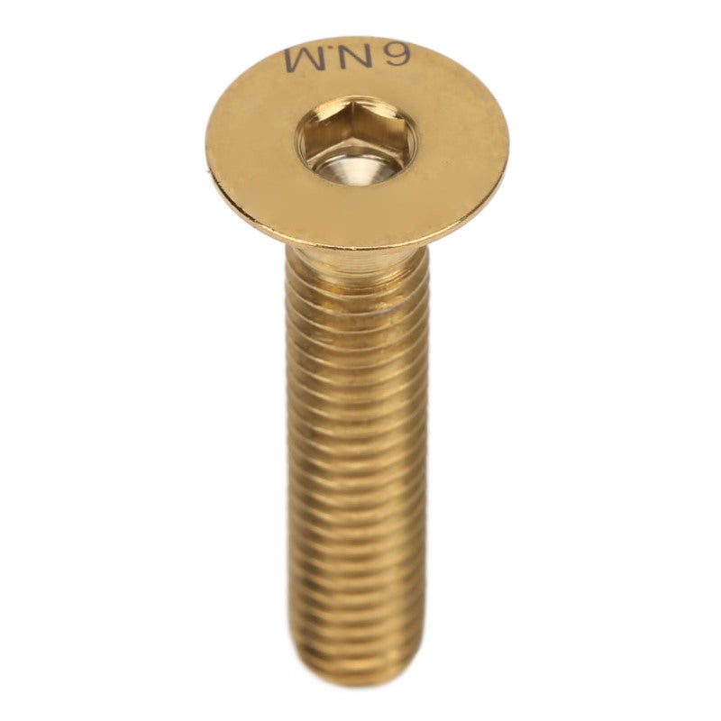 RISK Headset Stem Top Cap Fixing Bolt M6x30mm Bike Stem Bolt Screw Titanium Alloy for Bike Repair Gold - Image 1