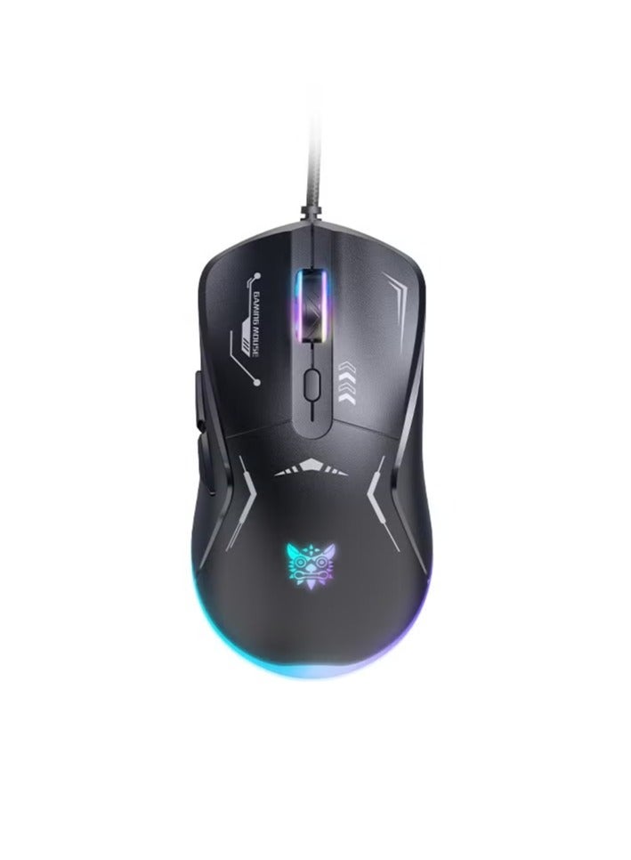onikuma CW917 Wired Gaming Mouse, RGB 3600 DPI LED Optical USB 6 Buttons for Laptops and Desktops - Image 1