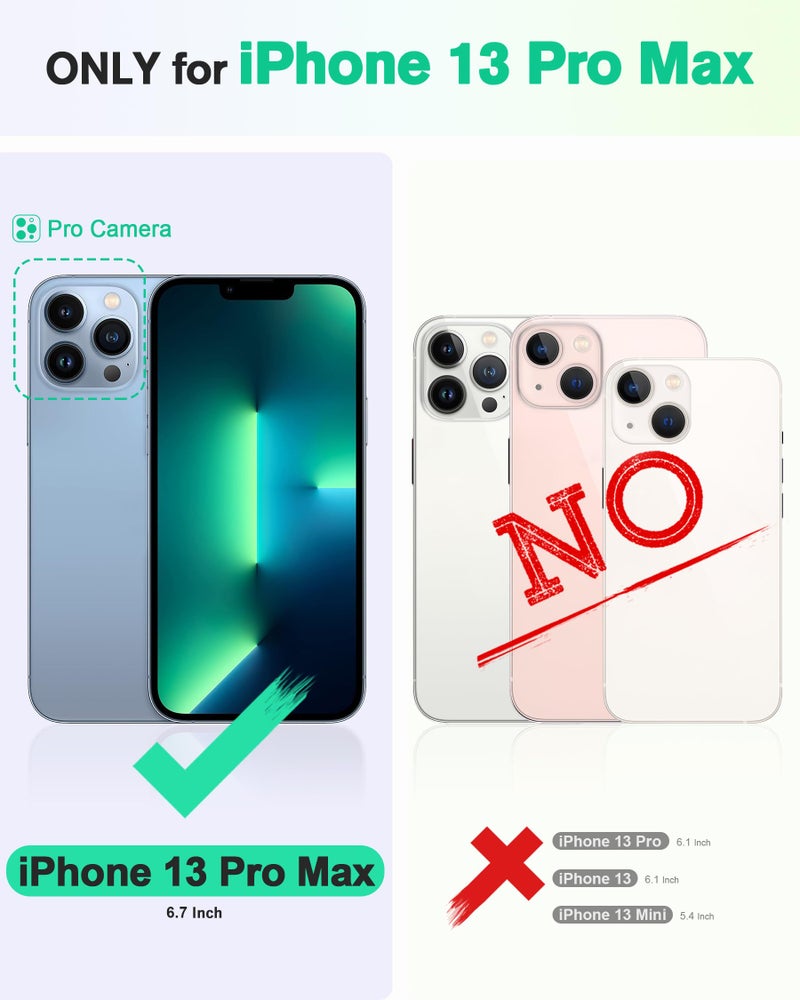 TUCCH Wallet Case for iPhone 13 Pro Max 5G, RFID Blocking Card Slot Stand [Shockproof TPU Interior Case], PU Leather Magnetic Protect Flip Cover Compatible with iPhone 13 Pro Max 6.7", Midnight Green - Image 2