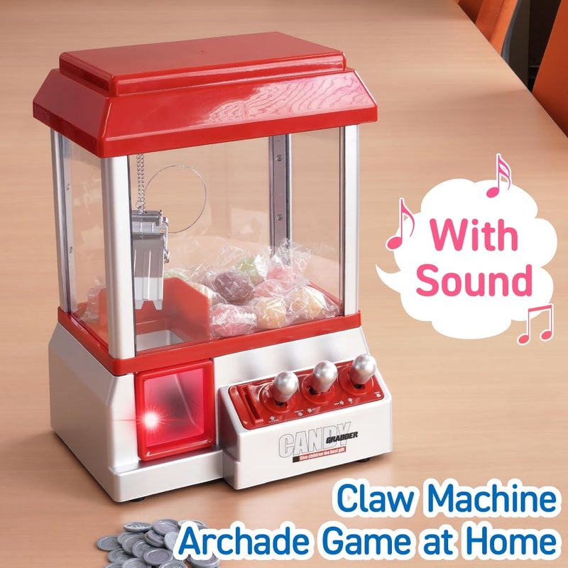 Japard Claw Machine for Kids, Mini Candy Vending Machine, Manual Arcade Game with Adjustable Sound, Candy Grabber Prize Dispenser, Gifts for Girls Boys Easter Party - Image 5