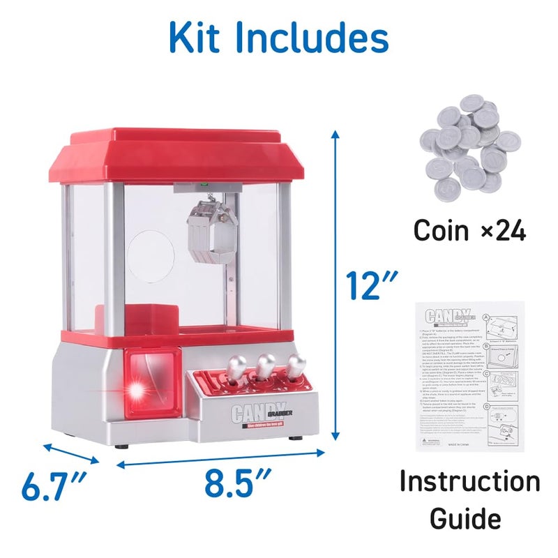 Japard Claw Machine for Kids, Mini Candy Vending Machine, Manual Arcade Game with Adjustable Sound, Candy Grabber Prize Dispenser, Gifts for Girls Boys Easter Party - Image 4