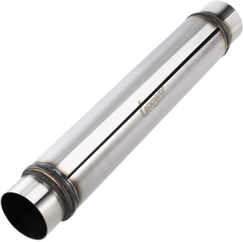 U-Power 3 Inch Inlet/Outlet Exhaust Muffler, 3" Inlet Resonator with 18" Length Overall Length 22" Resonator Great Tone Universal Stainless Steel Muffler Resonator - Image 1