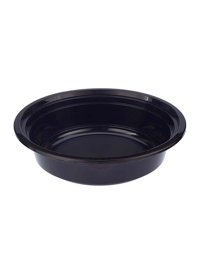 Hotpack - Hotpack Disposable Bento, Food Storage, Microwavable Meal Prep Container, Black Base Round Container 24 ounce with Clear Lid, 50 Pieces - Image 1