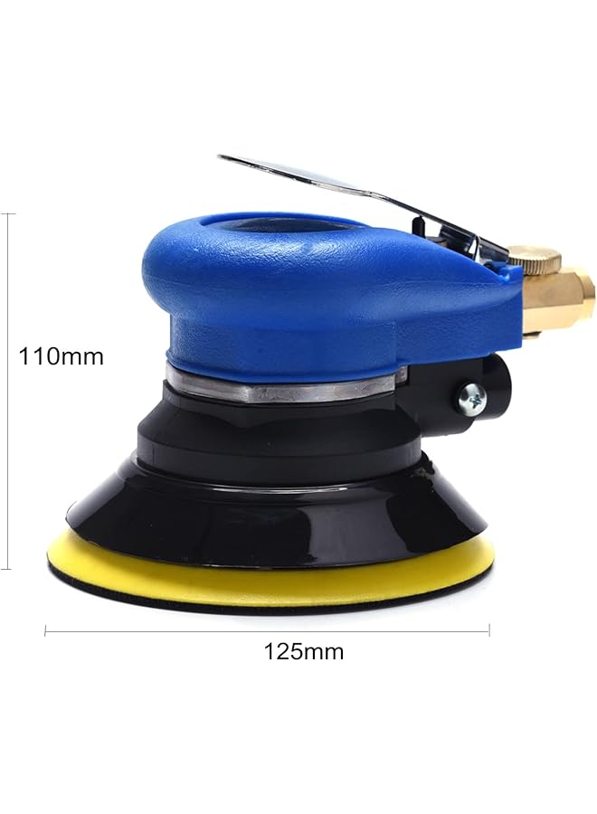 إيروريكس ماكينة صنفرة هوائية عشوائية 125 مم، ماكينة صنفرة يدوية مزدوجة الحركة مع وسادة وخطاف وحلقة تعمل بالهواء وخالية من الدوامات، 5 بوصات، أزرق - Image 2