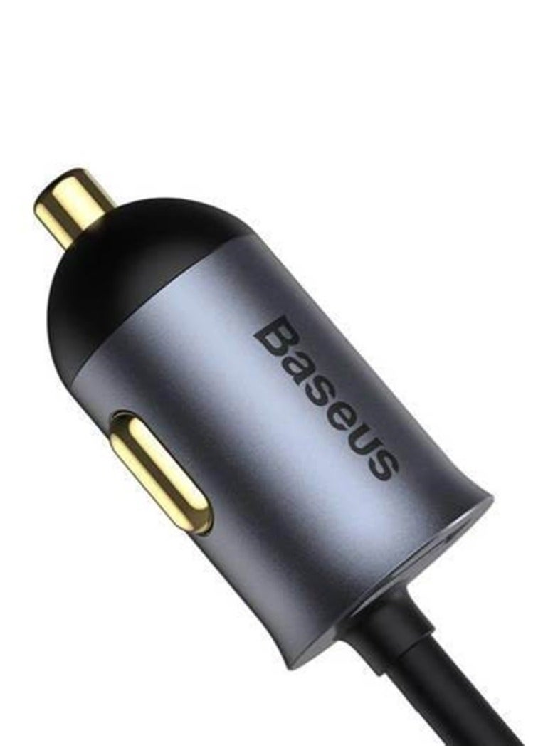 بيسوس شاحن سيارة Share Together 2x USB / 2x USB Type C 120W PPS Quick Charge Power Delivery باللون الرمادي - Image 5