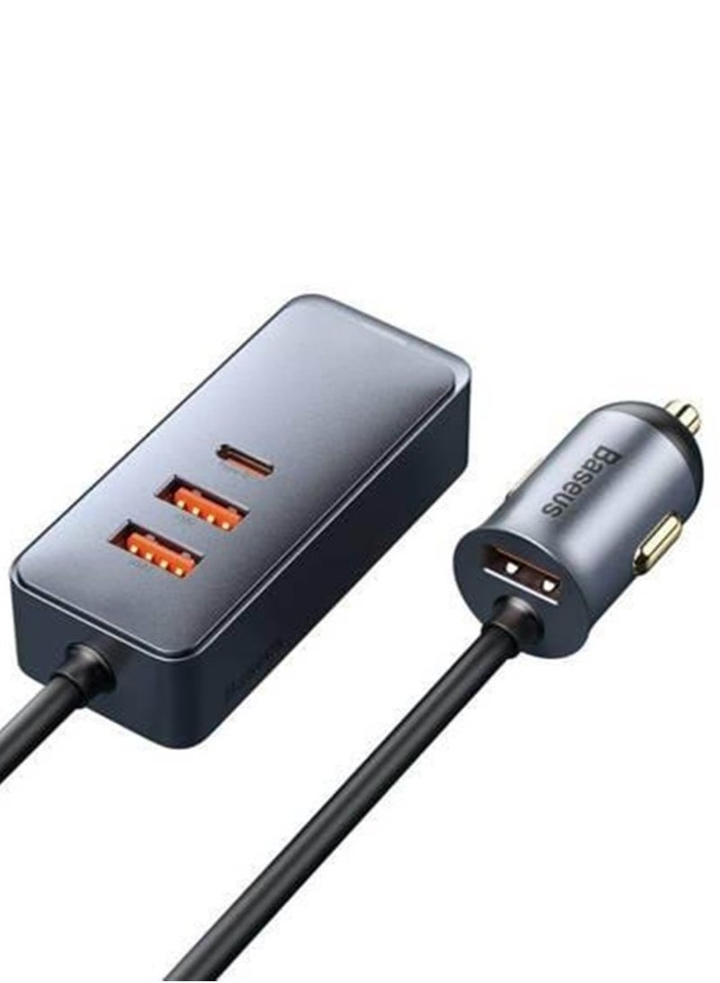 بيسوس شاحن سيارة Share Together 2x USB / 2x USB Type C 120W PPS Quick Charge Power Delivery باللون الرمادي - Image 2