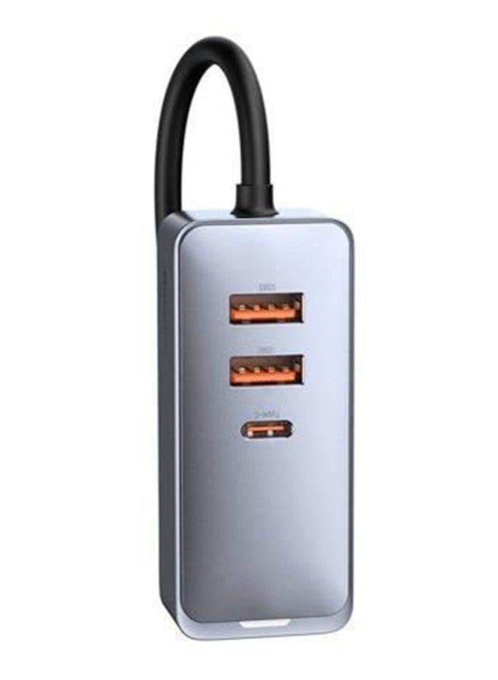 بيسوس شاحن سيارة Share Together 2x USB / 2x USB Type C 120W PPS Quick Charge Power Delivery باللون الرمادي - Image 4