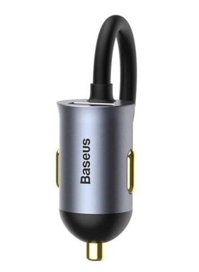 بيسوس شاحن سيارة Share Together 2x USB / 2x USB Type C 120W PPS Quick Charge Power Delivery باللون الرمادي - Image 3