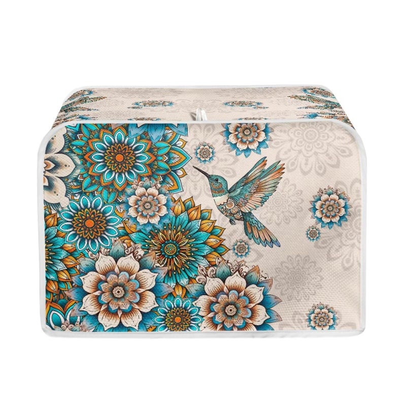 Talayituse Boho Hummingbird Flower Print 2 Slice Toaster Covers Dust Protection Bread Maker Covers Toaster Oven Cloth Cover Kitchen Accessories Washable Appliance Cover S - Image 2