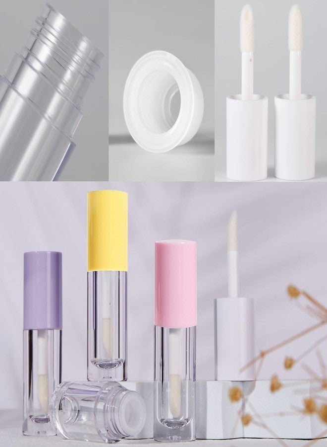 Qeuly 4Pcs Empty Lip Gloss Tubes, 6ml Clear Lip Gloss Tubes with Wand, Plastic Lip Balm Gloss Containers for DIY Makeup Lipgloss Making Kit (D25xH86mm) (colorful) - Image 3