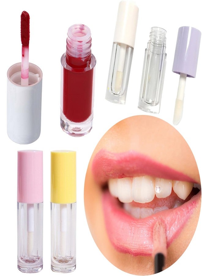 Qeuly 4Pcs Empty Lip Gloss Tubes, 6ml Clear Lip Gloss Tubes with Wand, Plastic Lip Balm Gloss Containers for DIY Makeup Lipgloss Making Kit (D25xH86mm) (colorful) - Image 2