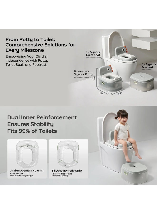 Babycare - Dino 3-in-1 Potty Chair with Disposable Plastic - 100pcs Powder Pink - Image 3