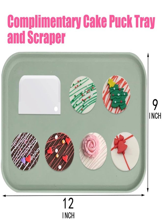 GZMAISULEE Cake Puck Mold Set Silicone Chocolate Covered Desserts Molds Round Cake Pop for DIY Cakepucks, Candy,Cookie, 2 Silicone Molds with Tray and 1 Scraper - Image 5