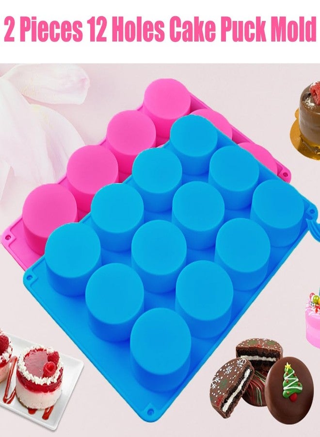 GZMAISULEE Cake Puck Mold Set Silicone Chocolate Covered Desserts Molds Round Cake Pop for DIY Cakepucks, Candy,Cookie, 2 Silicone Molds with Tray and 1 Scraper - Image 4