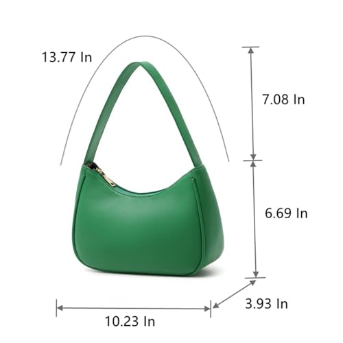 CYHTWSDJ Shoulder Bags for Women, Cute Hobo Tote Handbag Mini Clutch Purse with Zipper Closure (Green GP) - Image 3