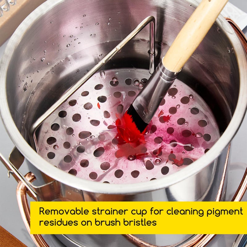 MEEDEN Portable Paint Brush Washer: Stainless Steel Artist Brush Cleaner with Extra Large Capacity - Paint Brush Holder for Oil & Acrylic Painting - Image 5