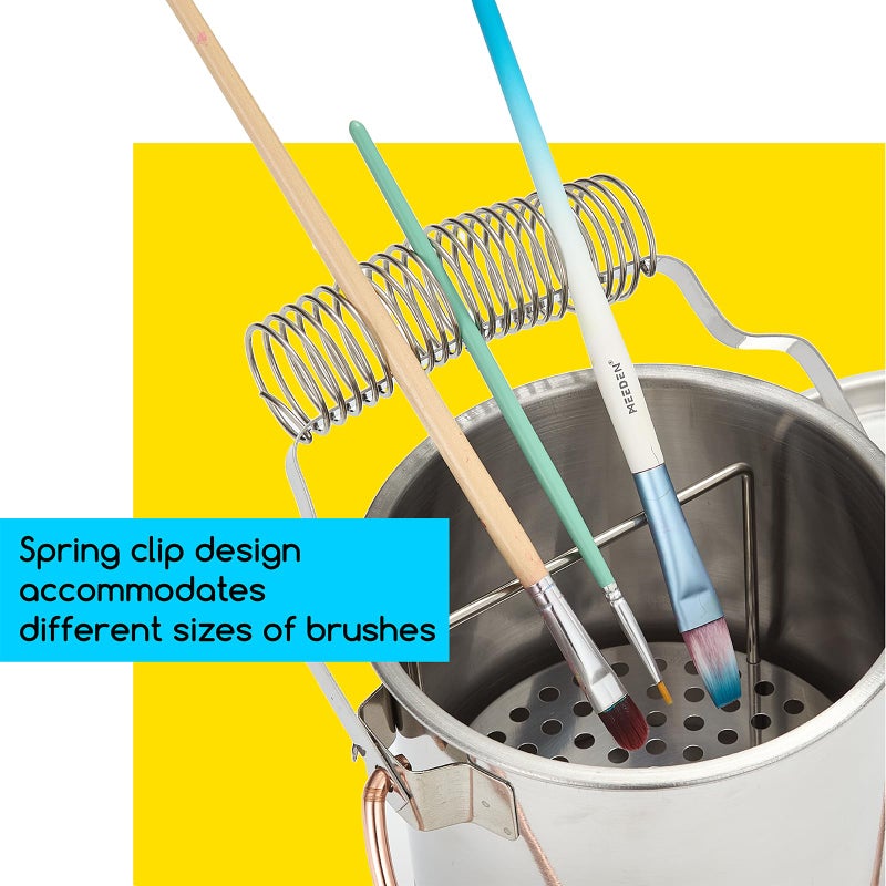 MEEDEN Portable Paint Brush Washer: Stainless Steel Artist Brush Cleaner with Extra Large Capacity - Paint Brush Holder for Oil & Acrylic Painting - Image 4