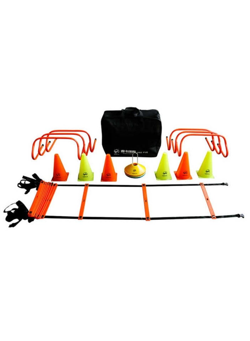 COMMANDO Football Speed & Agility Training Equipment Set - (1 Agility Ladder, 6 Cones, 12 Discs, 6 Hurdles, 1 Storage Bag) - Image 1