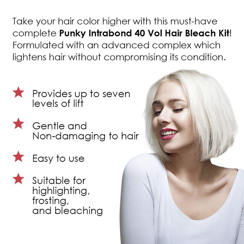 Punky Intrabondâ„¢ 40 Vol Bleach Kit, Fast Bleaching Action for Brighter Hair - Image 4