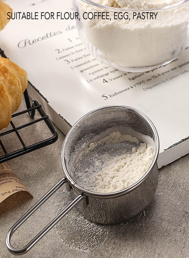 Srliya Mini Sifter Stainless Steel Strainer with Long Handle, Flour Sieve Mini Small Flour Sifter Drainer for Baking, Powder, Sugar and Coffee Pastas Tea Strainer, Diameter 2.6 Inch - Image 4