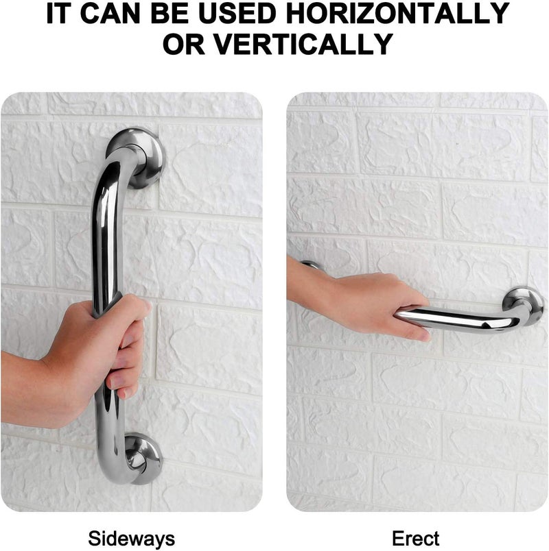 Gotega 2 Pack Shower Grab Bar Stainless Steel Bathroom Grab Bar Shower Handle Bath Handle Safety Bars for Shower Chair Bench Grab Bars Senior Elderly Handicap12 Inch - Image 2